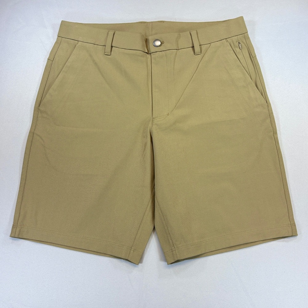 CRZ YOGA Golf Shorts Mens‎ 33 Khaki Performance Stretch Chino 9 Inseam